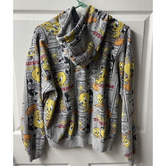 Warner Bros Looney Tunes Womens Med Tweety and Slyvester All Over Print Hoodie - Picture 3 of 7